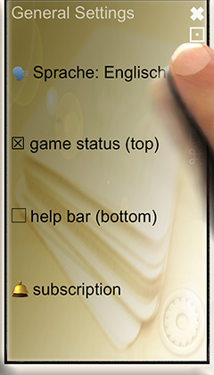 general settings of Skat app SkatGenie